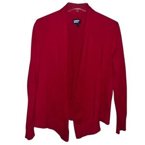 Lands’ End Red Open Front Cardigan Cotton Modal Size Small 6-8 NWOT